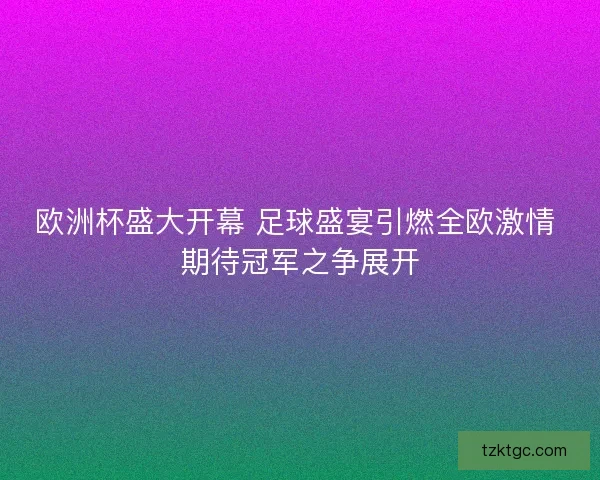 欧洲杯盛大开幕 足球盛宴引燃全欧激情 期待冠军之争展开
